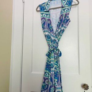 J. McLaughlin Sleeveless Wrap Dress Size Large